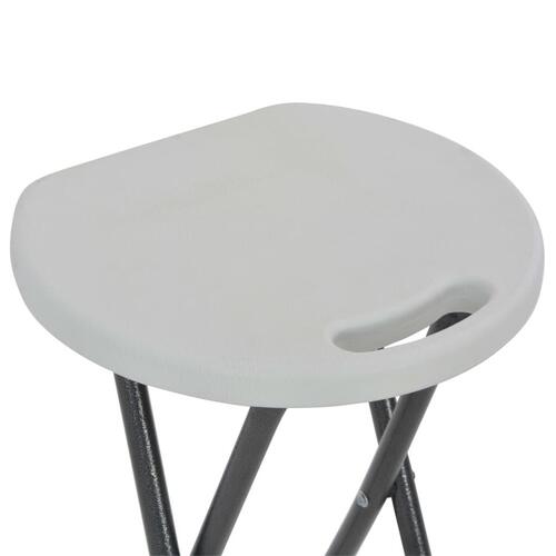 Foldbare barstole 2 stk. HDPE og stål hvid