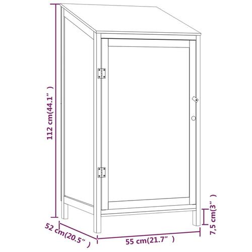 Haveskur 55x52x112 cm massivt grantræ hvid