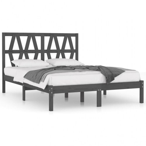 Sengeramme 150x200 cm King Size massivt fyrretræ grå