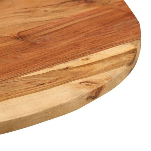 Sidebord 60x(42-62) cm massivt akacietræ og støbejern