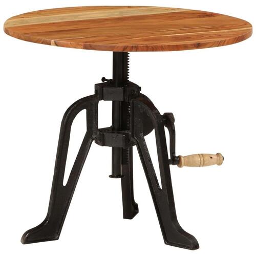 Sidebord 60x(42-62) cm massivt akacietræ og støbejern
