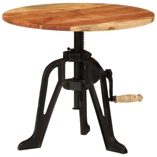 Sidebord 60x(42-62) cm massivt akacietræ og støbejern