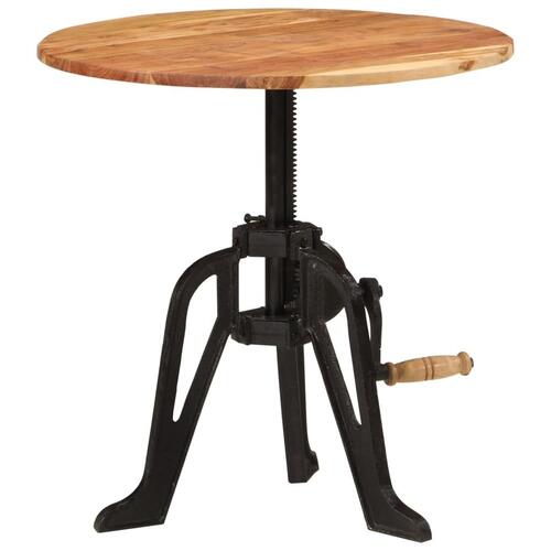 Sidebord 60x(42-62) cm massivt akacietræ og støbejern