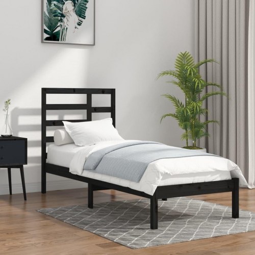 Sengeramme 75x190 cm Small Single massivt træ sort