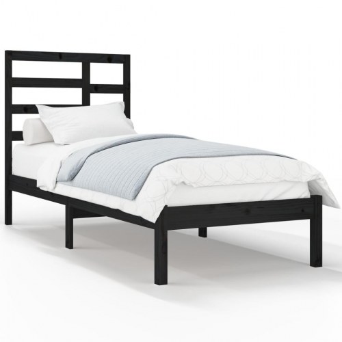 Sengeramme 75x190 cm Small Single massivt træ sort