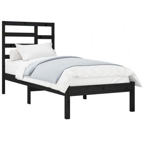 Sengeramme 75x190 cm Small Single massivt træ sort