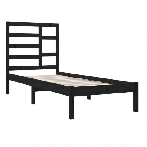 Sengeramme 75x190 cm Small Single massivt træ sort