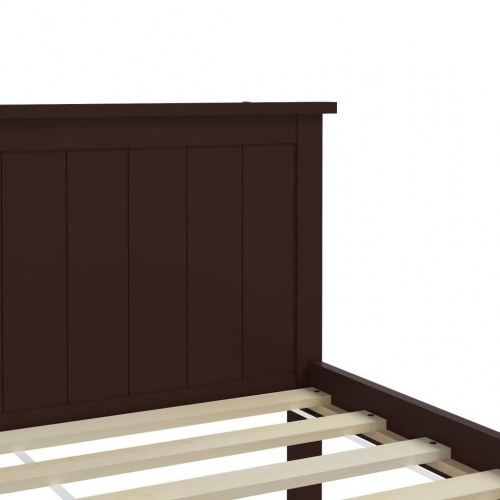 Sengeramme 90×200 cm i massivt fyrretræ - mørkebrun