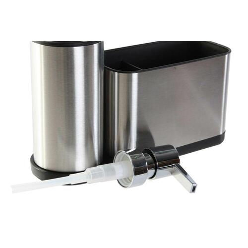 Sæbedispenser Køkken Sølvfarvet Rustfrit stål PP (20,3 x 7 x 17,5 cm)