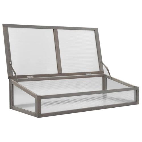 Hævet plantekasse med drivhus 120 x 54 x 120 cm grantræ