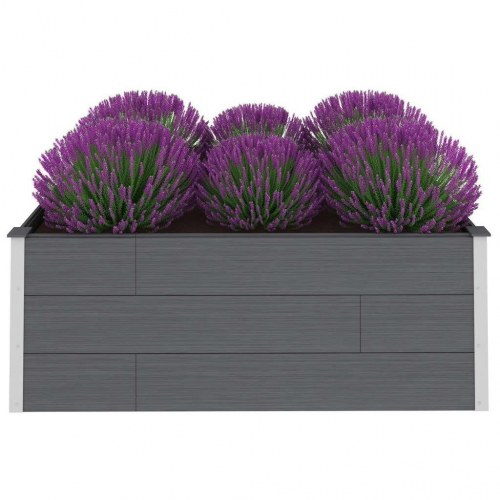 Hævet plantekasse 200x100x54 cm WPC grå