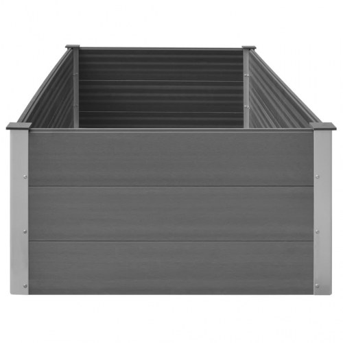 Hævet plantekasse 200x100x54 cm WPC grå
