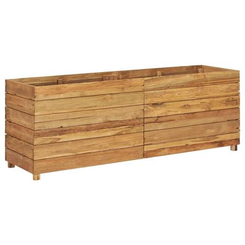 Hævet plantekasse 150x40x55 cm genanvendt teaktræ og stål