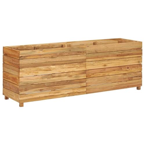 Hævet plantekasse 150x40x55 cm genanvendt teaktræ og stål