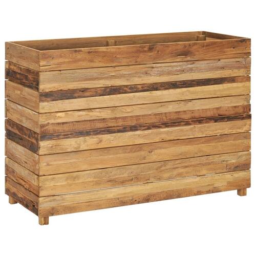 Hævet plantekasse 100x40x72 cm genanvendt teaktræ og stål