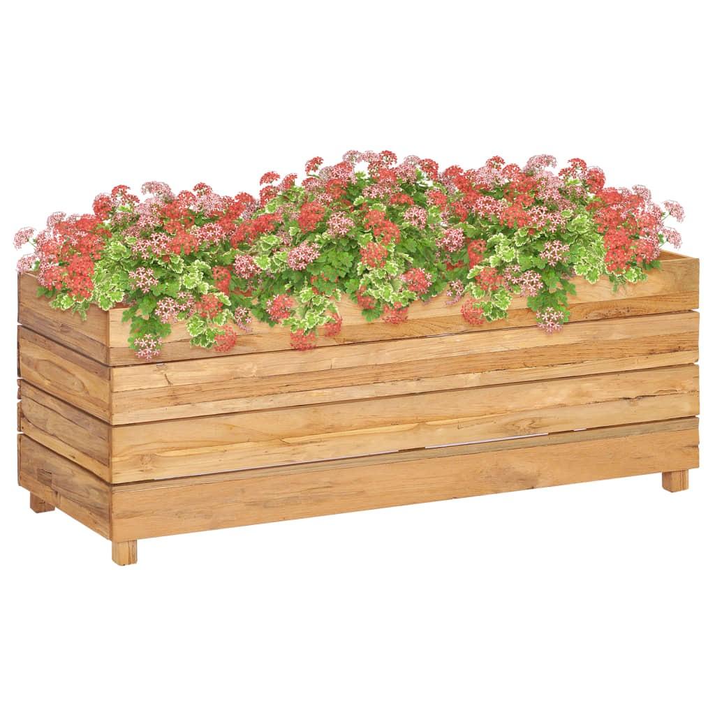 Højbed 100x40x38 cm genanvendt teaktræ og stål
