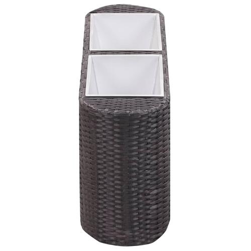 Hævet plantekasse 80x25x40 cm polyrattan sort