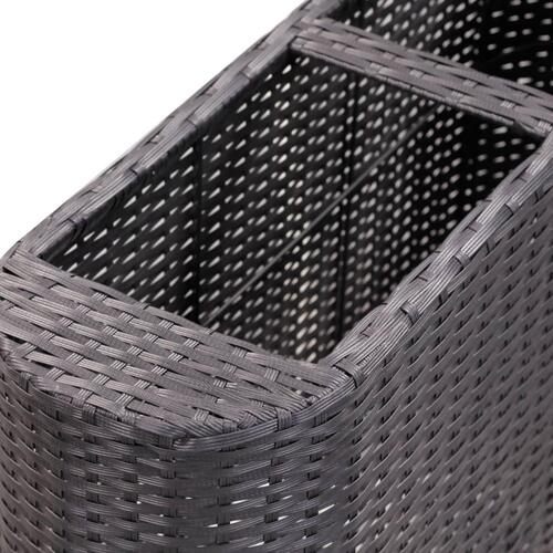 Hævet plantekasse 80x25x40 cm polyrattan sort