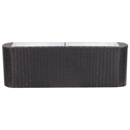 Hævet plantekasse 120x24x40 cm polyrattan sort