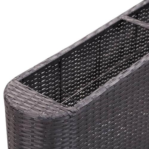 Hævet plantekasse 120x24x40 cm polyrattan sort