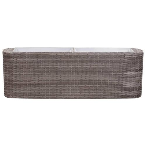 Hævet plantekasse 120x24x40 cm polyrattan grå