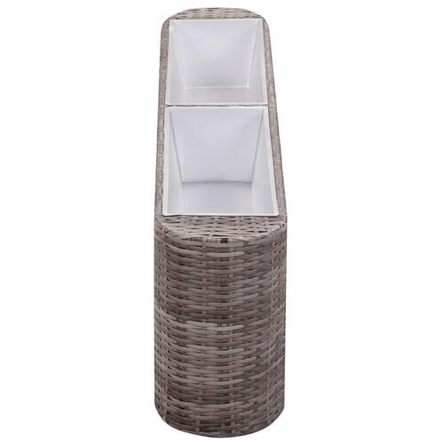 Hævet plantekasse 120x24x40 cm polyrattan grå