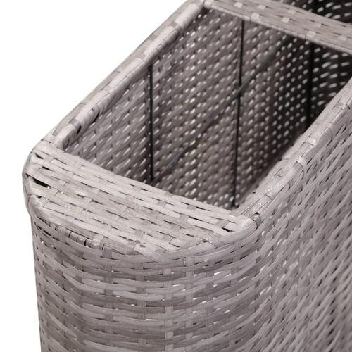 Hævet plantekasse 120x24x40 cm polyrattan grå