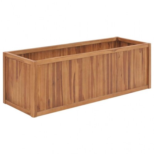 Hævet plantekasse 150x50x50 cm massivt teaktræ