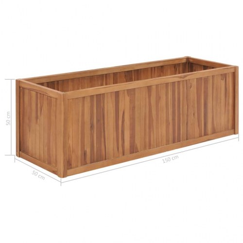 Hævet plantekasse 150x50x50 cm massivt teaktræ