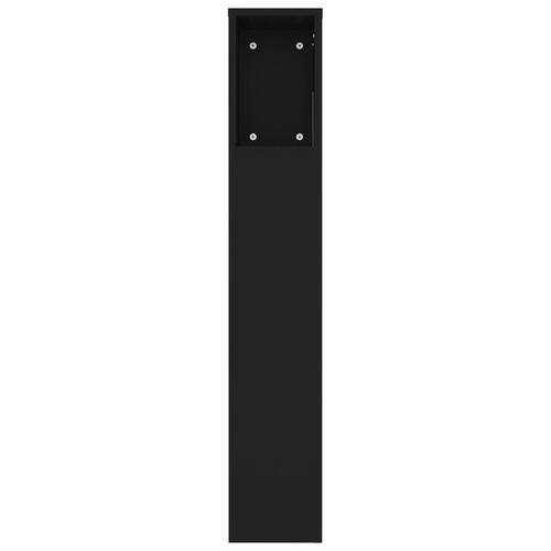 Sengegavl med opbevaring 220x18,5x104,5 cm sort
