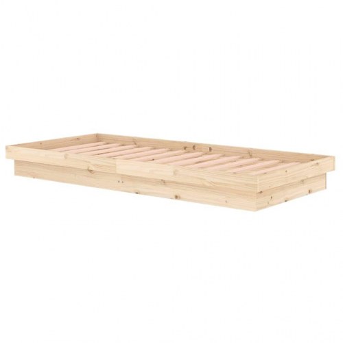 Sengeramme 90x200 cm i massivt fyrretræ - natur