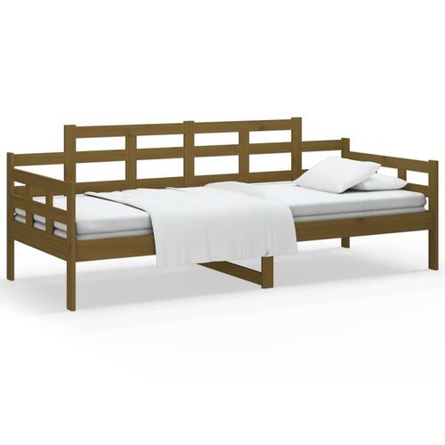 Daybed 90x200 cm massivt fyrretræ gyldenbrun