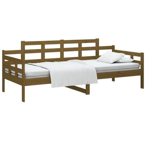 Daybed 90x200 cm massivt fyrretræ gyldenbrun