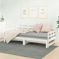 Daybed med udtræk 2x(90x200) cm massivt fyrretræ hvid