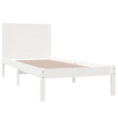 Sengeramme uden madras 100×200 cm - massivt fyrretræ, hvid