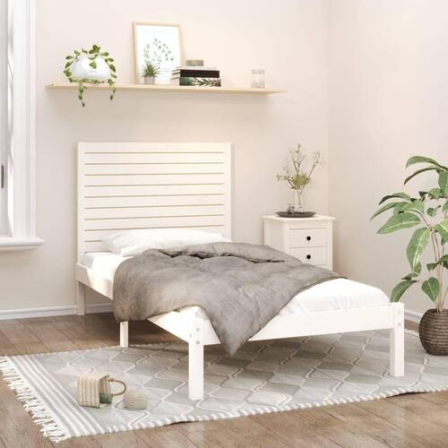 Sengeramme 100x200 cm massivt træ hvid