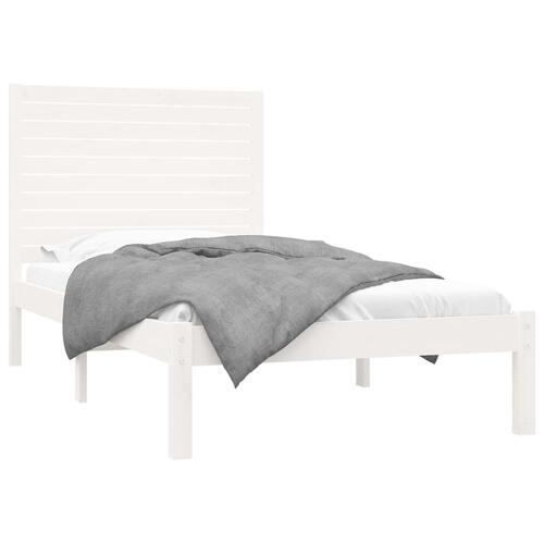 Sengeramme 100x200 cm massivt træ hvid