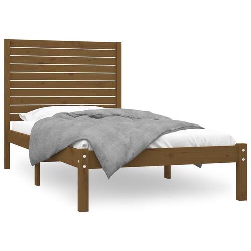 Sengeramme 100x200 cm massivt træ gyldenbrun