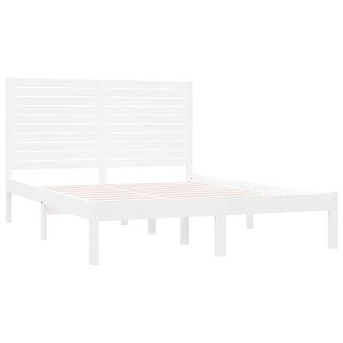Sengeramme 120x200 cm massivt træ hvid