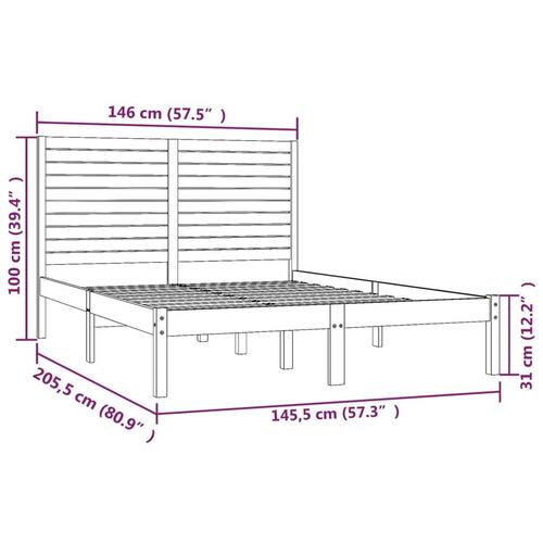 Sengeramme 140x200 cm massivt træ