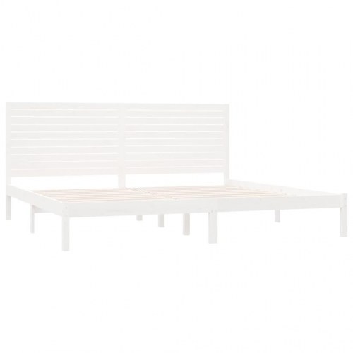 Sengestel 180x200 cm Super King massivt fyrretræ hvid