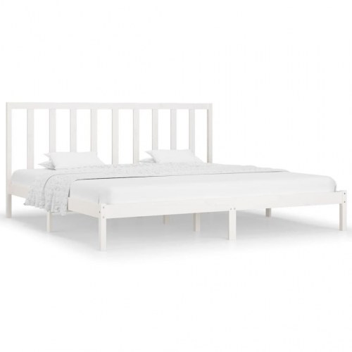 Sengeramme uden madras 180x200 cm massivt fyrretræ hvid