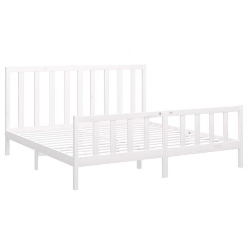 Sengeramme uden madras 180x200 cm massivt fyrretræ hvid