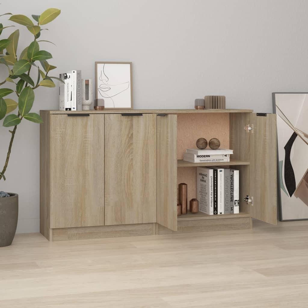 Skænke 2 stk. 60x30x70 cm konstrueret træ sonoma-eg