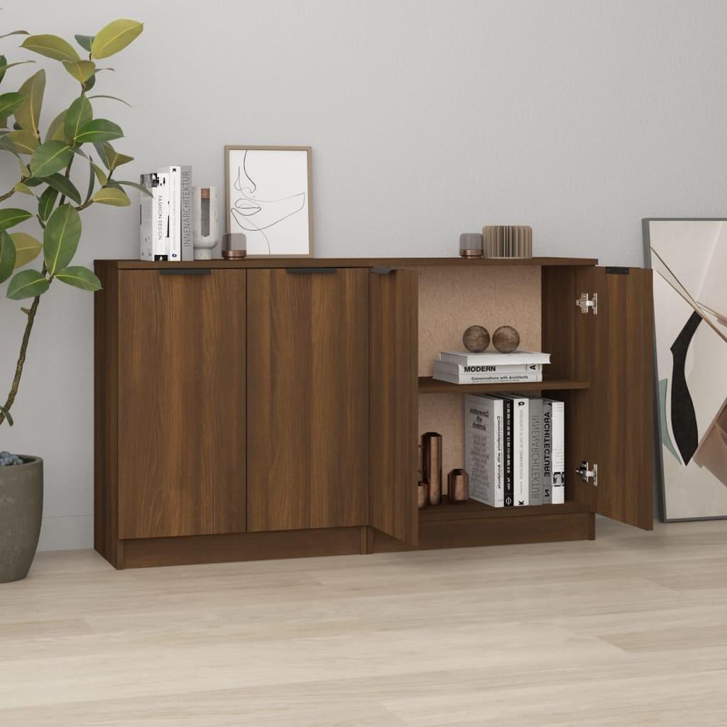 Skænke 2 stk. 60x30x70 cm konstrueret træ brun egetræsfarve