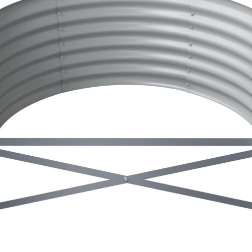 Oval plantekasse 512×80×36 cm i galvaniseret stål - sølvfarvet