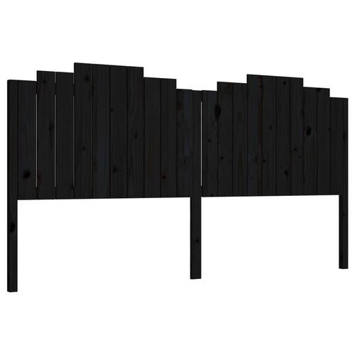 Sengegærde 206x4x110 cm massivt fyrretræ sort