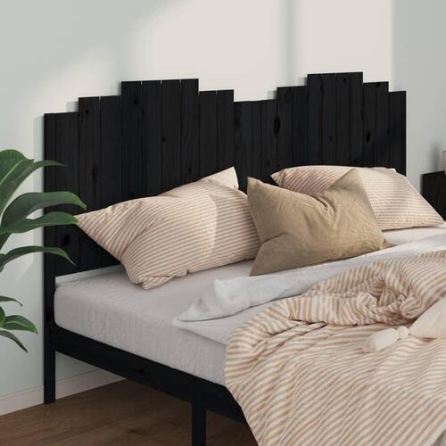 Sengegærde 206x4x110 cm massivt fyrretræ sort