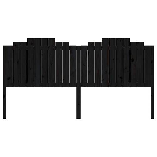 Sengegærde 206x4x110 cm massivt fyrretræ sort