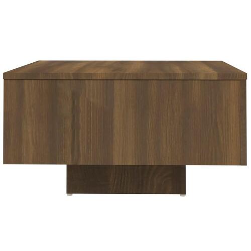 Sofabord 60x60x31,5 cm konstrueret træ brun egetræsfarve